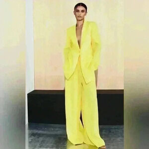 LaPointe Straight-leg Plisse Pant in Sunglow Yellow Size XSmall